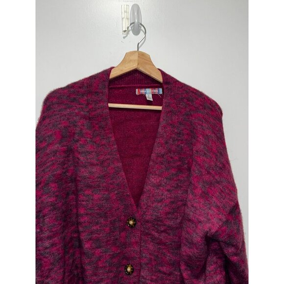 Urban Outfitters Burgundy Marled Oversies  Women's Cardigan Sweater Size S - Picture 3 of 6